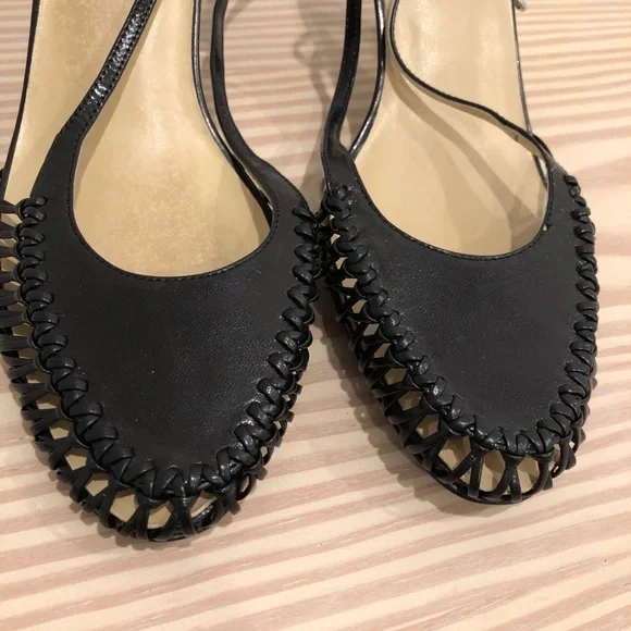 Colin Stuart Leather ankle strappy heel black 8 - Picture 4 of 13